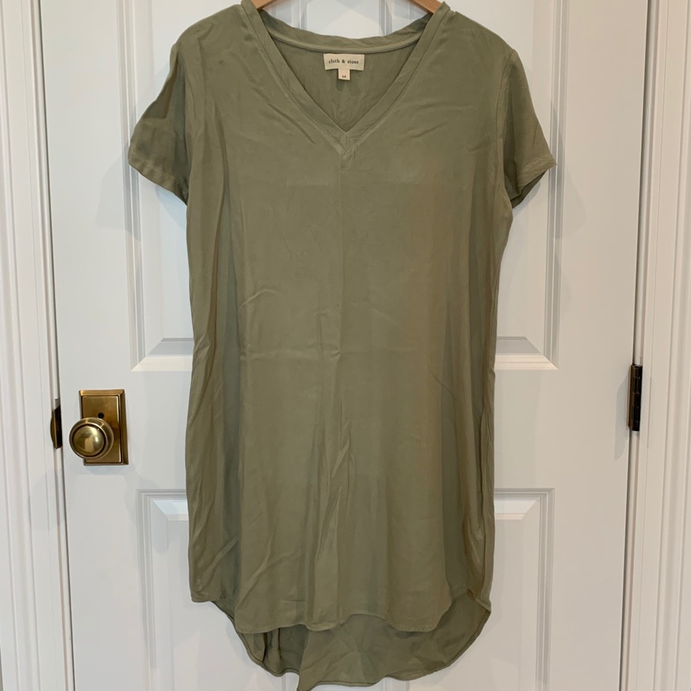 Cloth & Stone Midi Sage Green Tshirt Dress